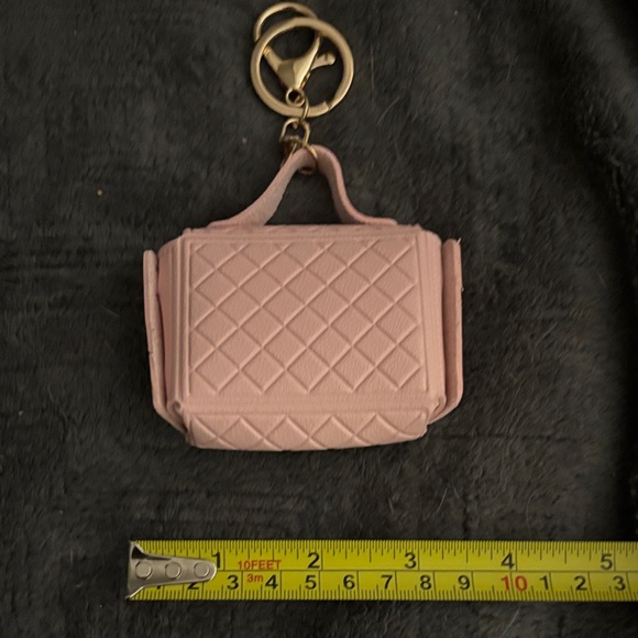 Pink Quilted Mini Bag Keychain - Picture 3 of 4